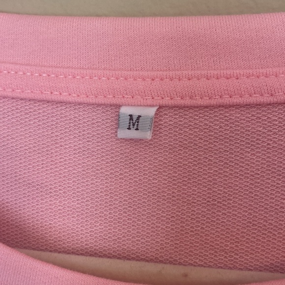 Pink Multicolor Heart Crewneck Sweatshirt Medium - Picture 3 of 5